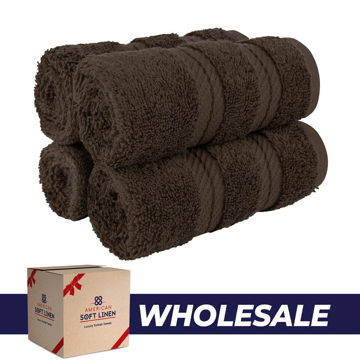 4 Piece 100% Cotton Luxury Washcloth Turkish Towel Set - 60 Set Case Pack