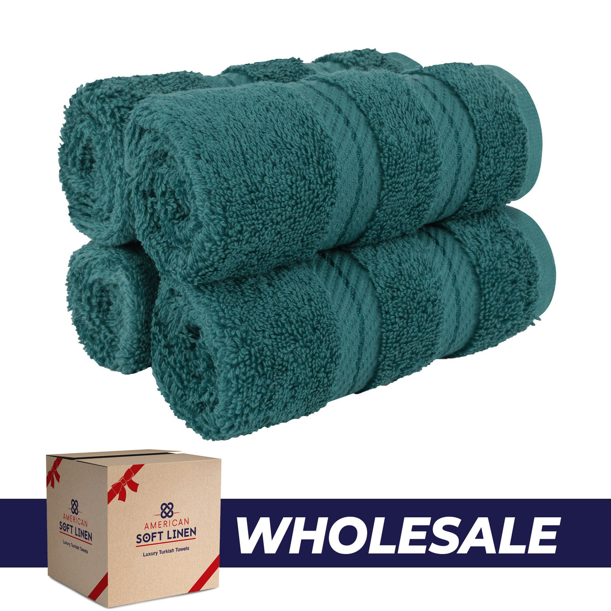 4 Piece 100% Cotton Luxury Washcloth Turkish Towel Set - 60 Set Case Pack