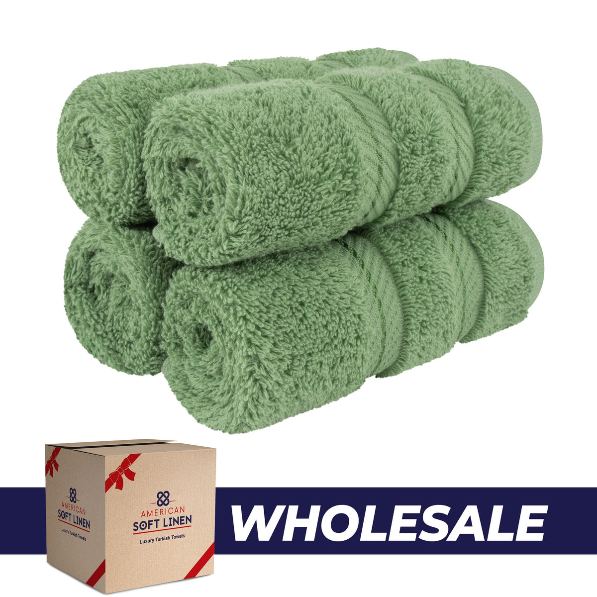 4 Piece 100% Cotton Luxury Washcloth Turkish Towel Set - 60 Set Case Pack