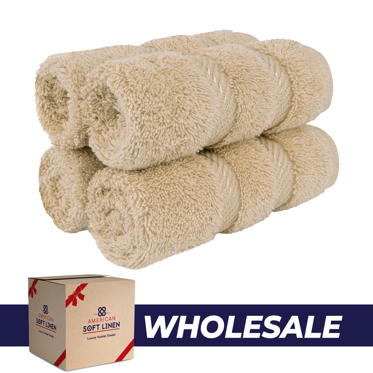 4 Piece 100% Cotton Luxury Washcloth Turkish Towel Set - 60 Set Case Pack