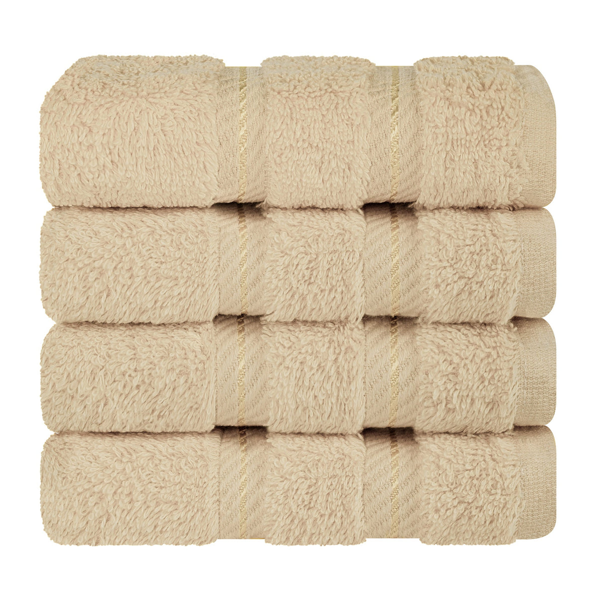 4 Piece 100% Cotton Luxury Washcloth Turkish Towel Set - 60 Set Case Pack