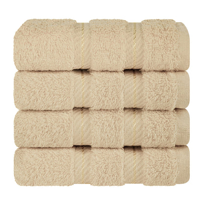4 Piece 100% Cotton Luxury Washcloth Turkish Towel Set - 60 Set Case Pack