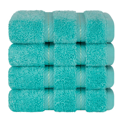 4 Piece 100% Cotton Luxury Washcloth Turkish Towel Set - 60 Set Case Pack
