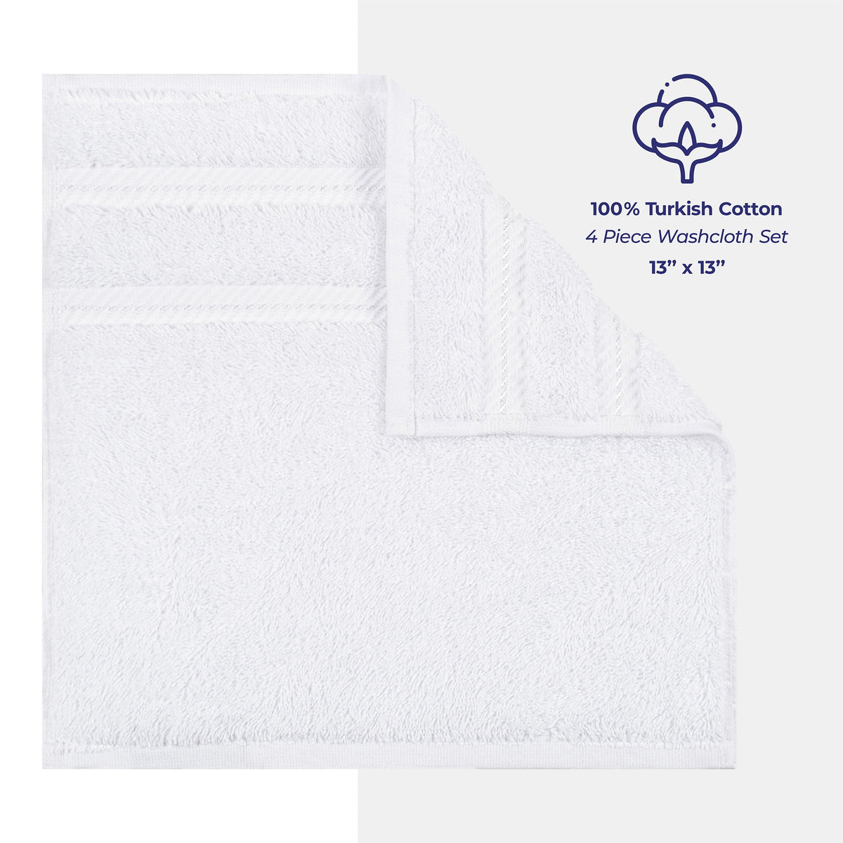 4 Piece 100% Cotton Luxury Washcloth Turkish Towel Set - 60 Set Case Pack