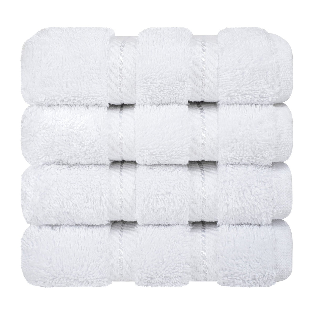4 Piece 100% Cotton Luxury Washcloth Turkish Towel Set - 60 Set Case Pack