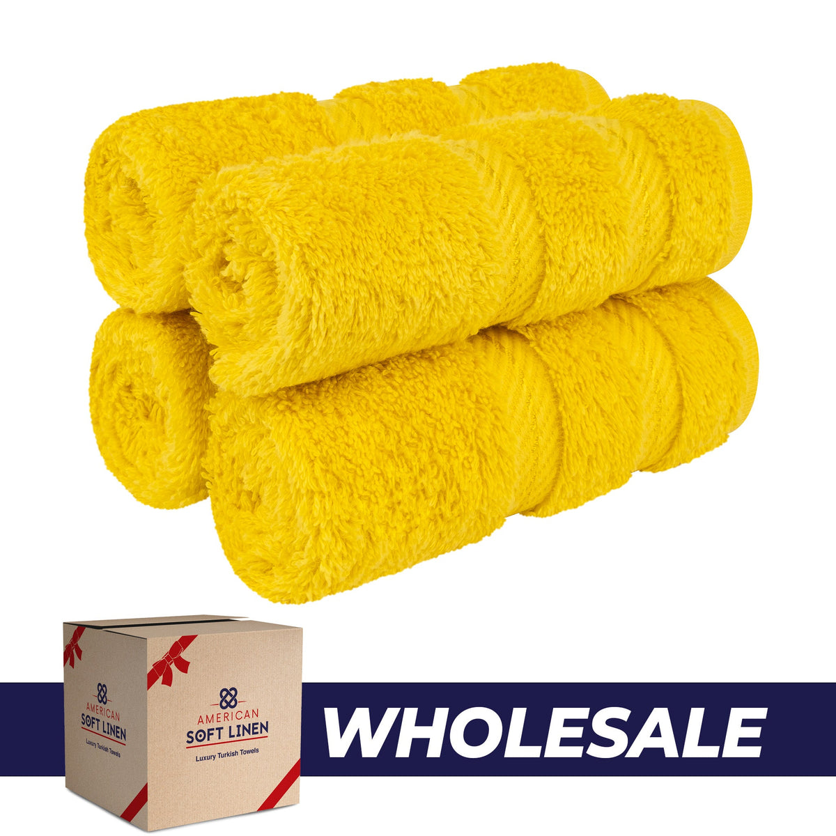 4 Piece 100% Cotton Luxury Washcloth Turkish Towel Set - 60 Set Case Pack