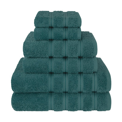 6 Piece 100% Cotton Turkish Bulk Bath Towels - Wholesale Premium Towel Sets - 10 Set Case Pack