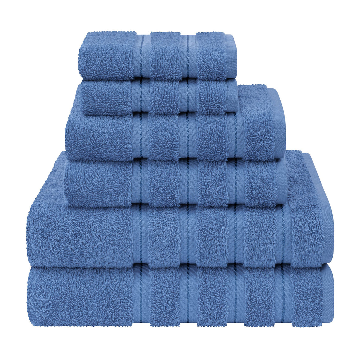 6 Piece 100% Cotton Turkish Bulk Bath Towels - Wholesale Premium Towel Sets - 10 Set Case Pack