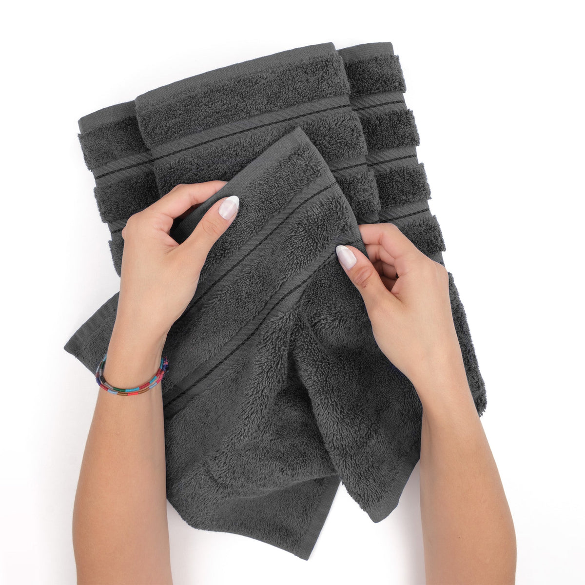 6 Piece 100% Cotton Turkish Bulk Bath Towels - Wholesale Premium Towel Sets - 10 Set Case Pack