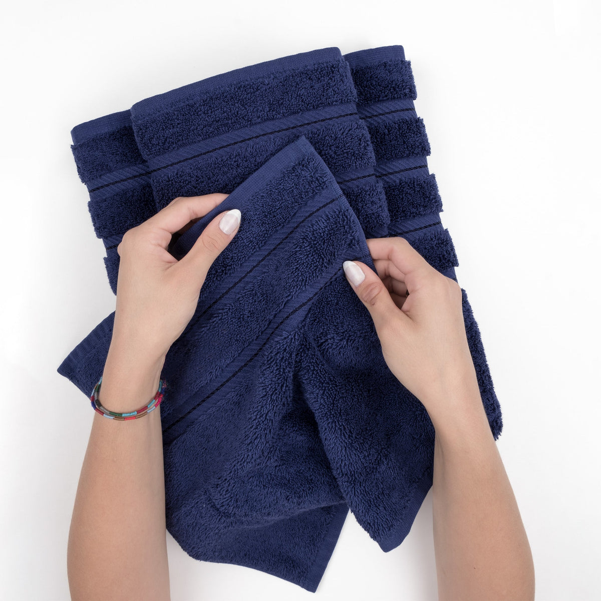 6 Piece 100% Cotton Turkish Bulk Bath Towels - Wholesale Premium Towel Sets - 10 Set Case Pack