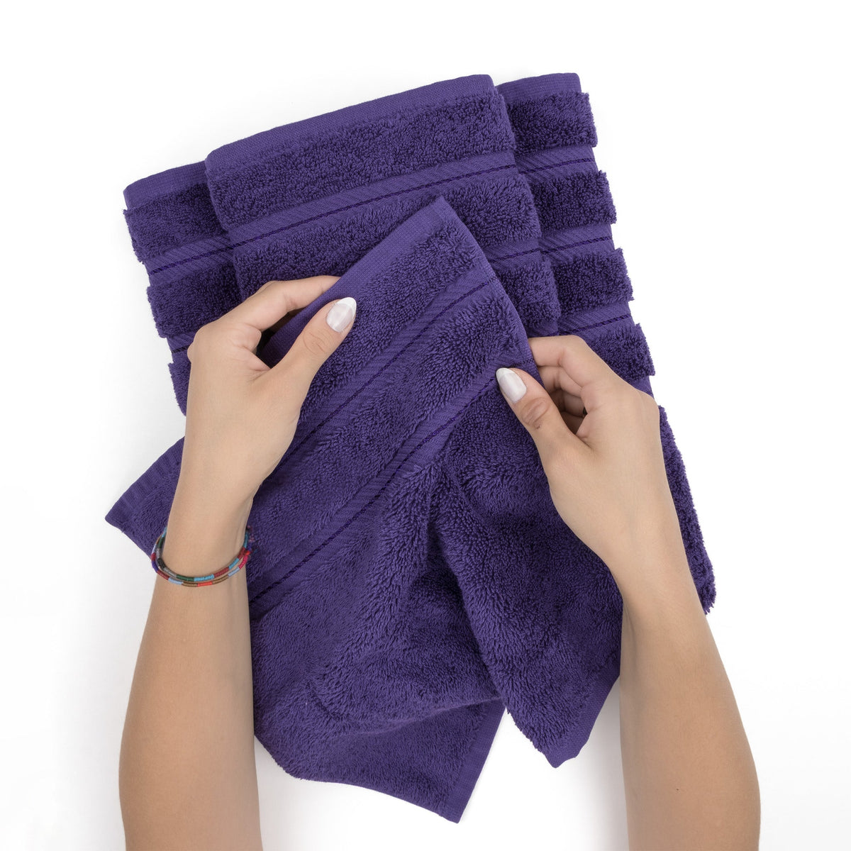 6 Piece 100% Cotton Turkish Bulk Bath Towels - Wholesale Premium Towel Sets - 10 Set Case Pack