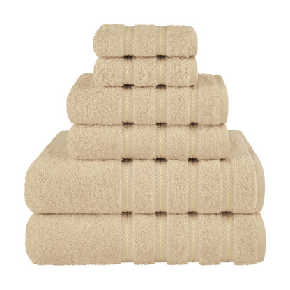 6 Piece 100% Cotton Turkish Bulk Bath Towels - Wholesale Premium Towel Sets - 10 Set Case Pack
