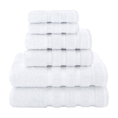 6 Piece 100% Cotton Turkish Bulk Bath Towels - Wholesale Premium Towel Sets - 10 Set Case Pack