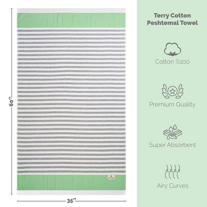 Mediterranean 100% Cotton Turkish Peshtemals, 35" x 60",  Modern & Traditional Turkish Towels - 44 Set Case Pack