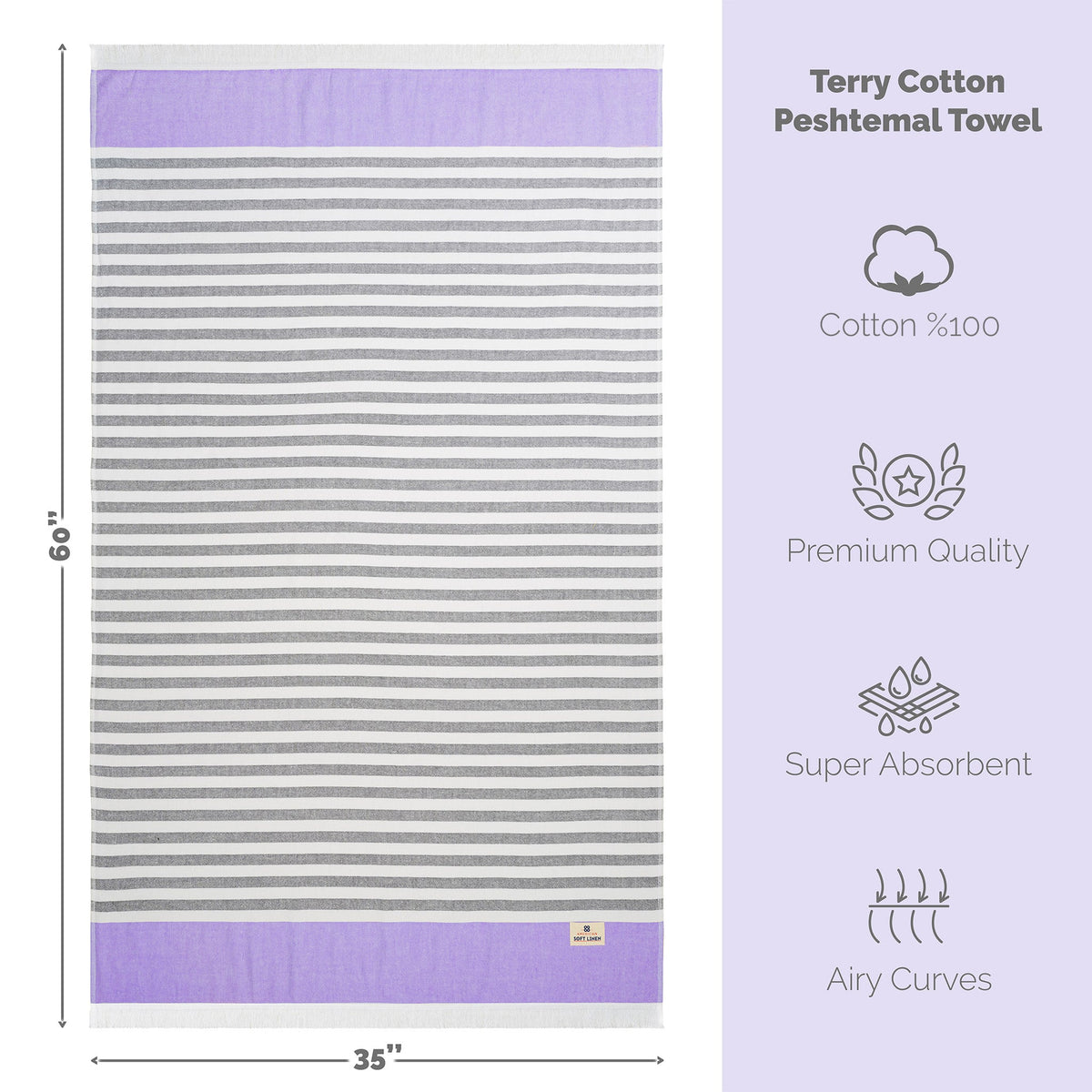 Mediterranean 100% Cotton Turkish Peshtemals, 35" x 60",  Modern & Traditional Turkish Towels - 44 Set Case Pack