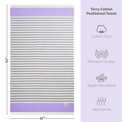 Mediterranean 100% Cotton Turkish Peshtemals, 35" x 60",  Modern & Traditional Turkish Towels - 44 Set Case Pack