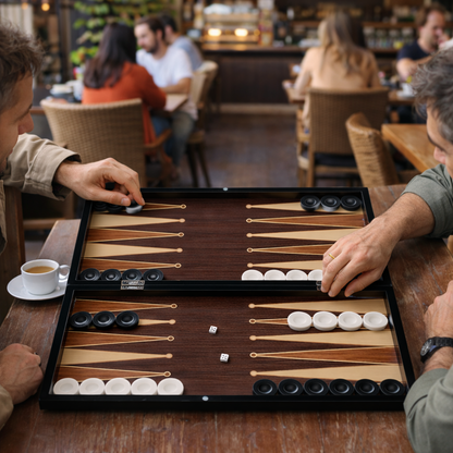 Turkish Backgammon & Checkers Set – Walnut, 19 in