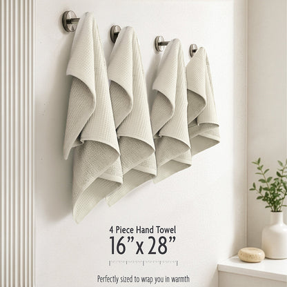 NOLA 4-Pack 100% Turkish Cotton Hand Towels – Waffle 600 GSM Wholesale Case Pack of 24