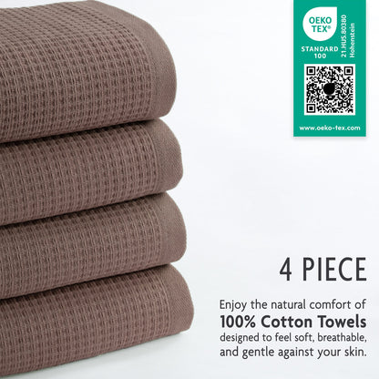 NOLA 4-Pack 100% Turkish Cotton Hand Towels – Waffle 600 GSM Wholesale Case Pack of 24