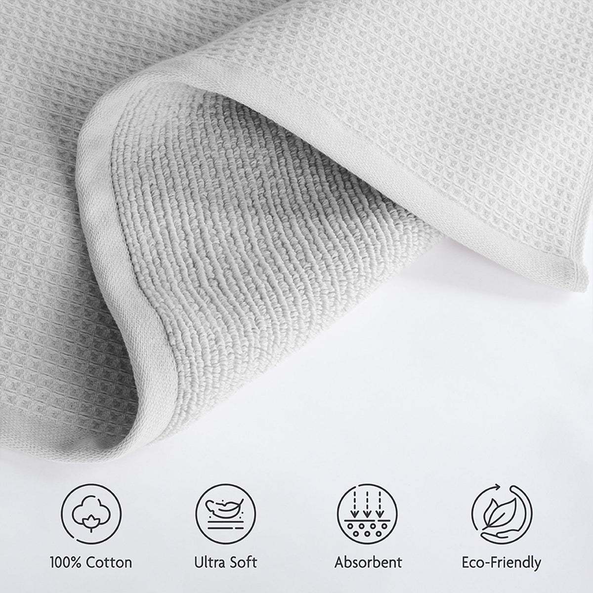 NOLA 4-Pack 100% Turkish Cotton Hand Towels – Waffle 600 GSM Wholesale Case Pack of 24