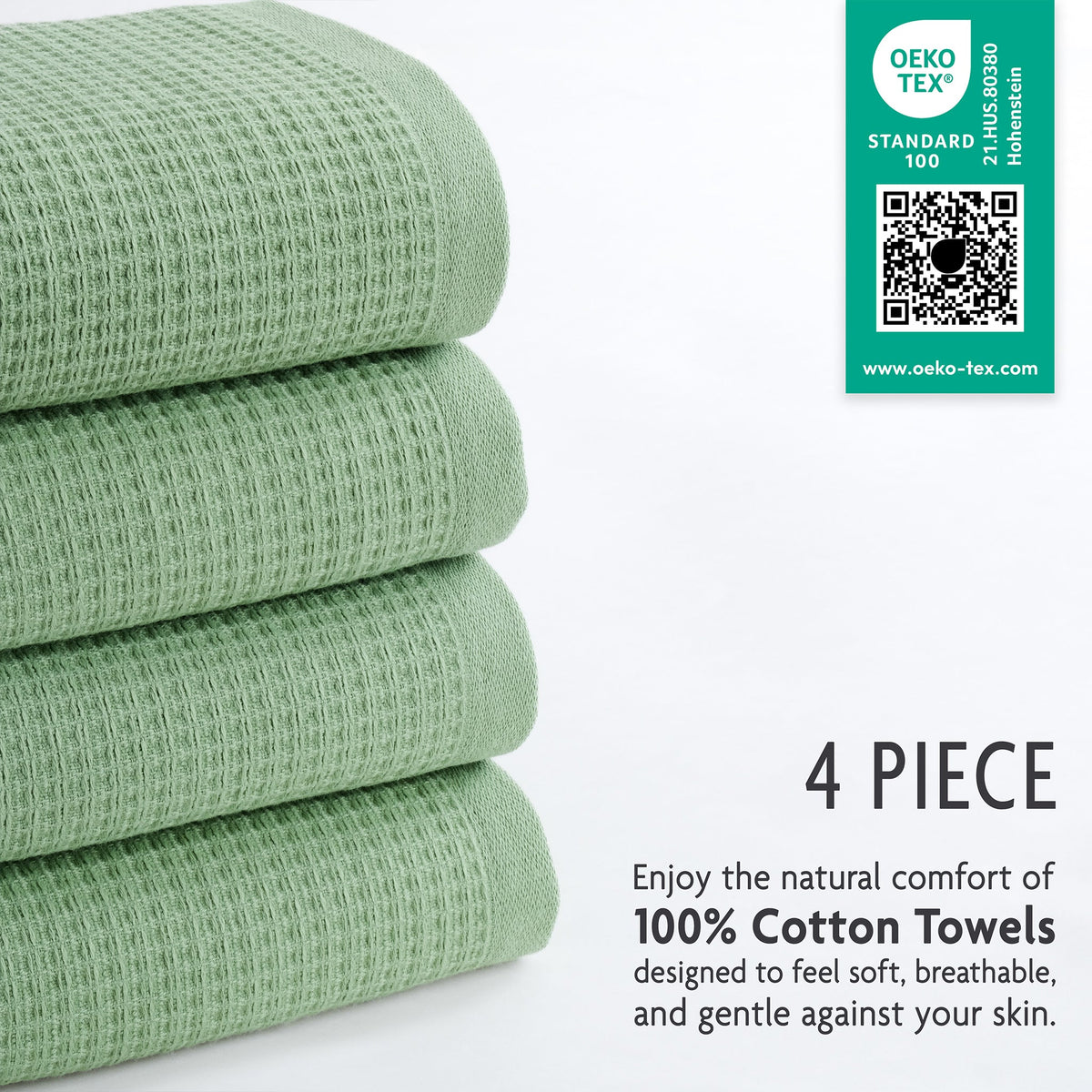 NOLA 4-Pack 100% Turkish Cotton Hand Towels – Waffle 600 GSM Wholesale Case Pack of 24