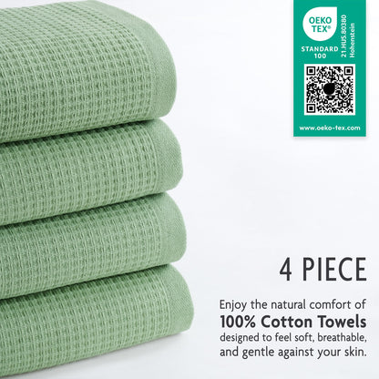 NOLA 4-Pack 100% Turkish Cotton Hand Towels – Waffle 600 GSM Wholesale Case Pack of 24