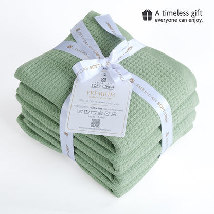 NOLA 4-Pack 100% Turkish Cotton Hand Towels – Waffle 600 GSM Wholesale Case Pack of 24