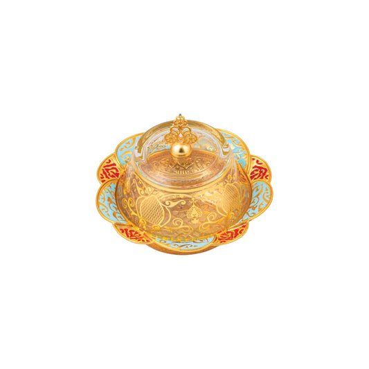 Sugar Bowl With Glass Cover with Enamel - catalog product image
