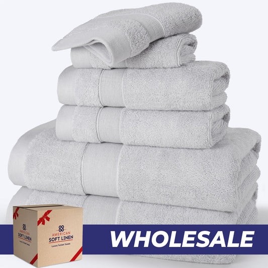 SIENA Wholesale 6-Piece Turkish Towel Set – 700 GSM 100% Turkish Cotton, Case Pack of 9