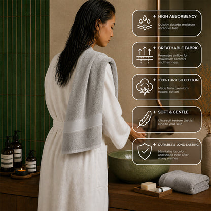 SIENA Wholesale Luxury 100% Turkish Cotton Hand Towels – 700 GSM, Case Pack of 42