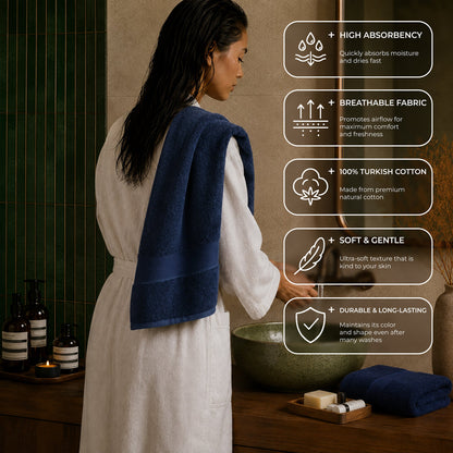 SIENA Wholesale Luxury 100% Turkish Cotton Hand Towels – 700 GSM, Case Pack of 42