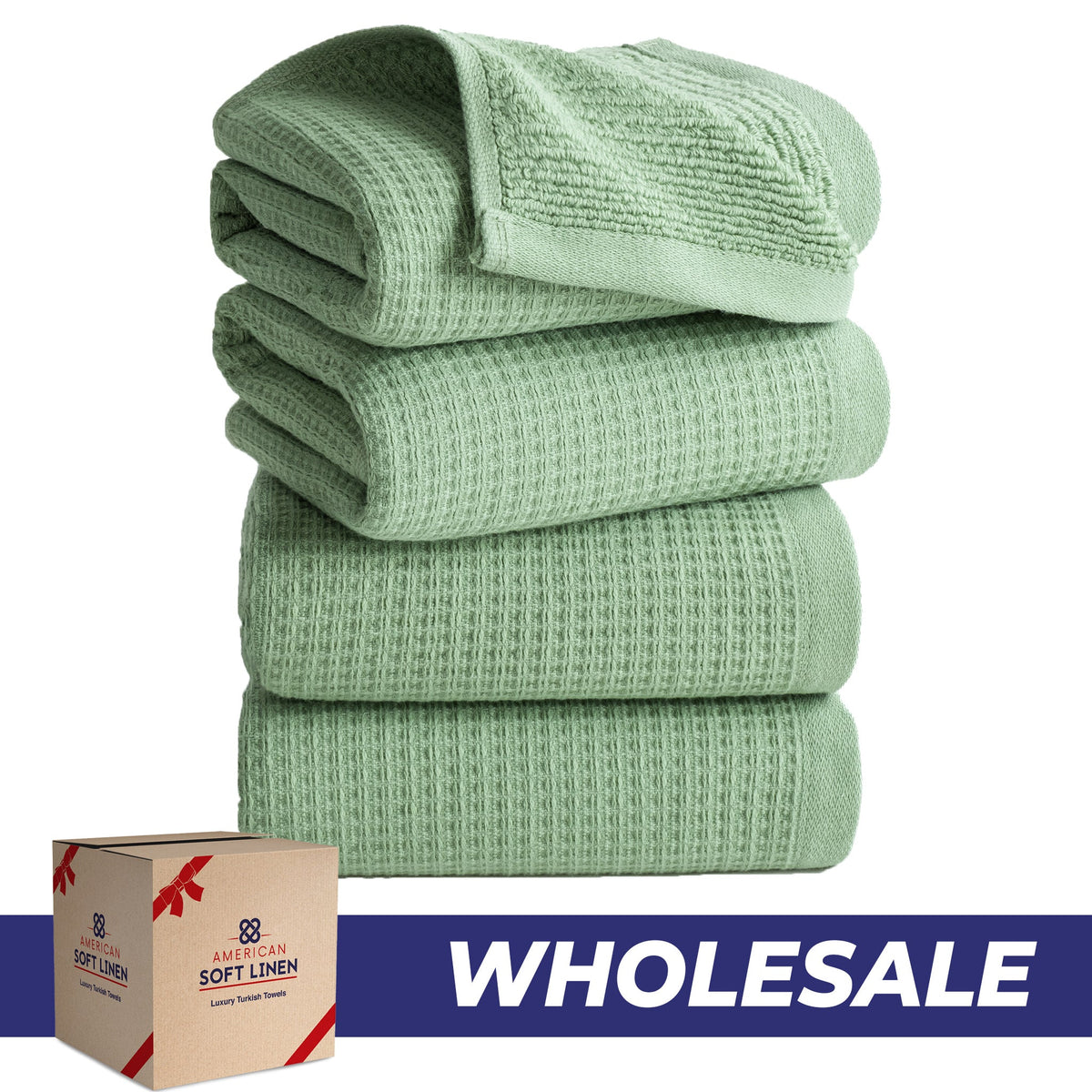 NOLA 4-Pack 100% Turkish Cotton Hand Towels – Waffle 600 GSM Wholesale Case Pack of 24